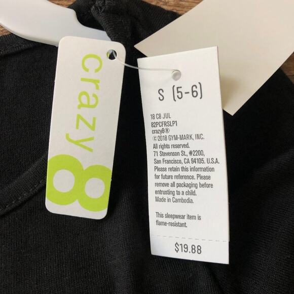 Crazy 8 Girls' Short Sleeve Curve Hem Pajama Set Small 5-6 - Picture 9 of 10